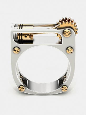 1 Ks Trendy Punk Creative Mechanical Shape Alloy Ring