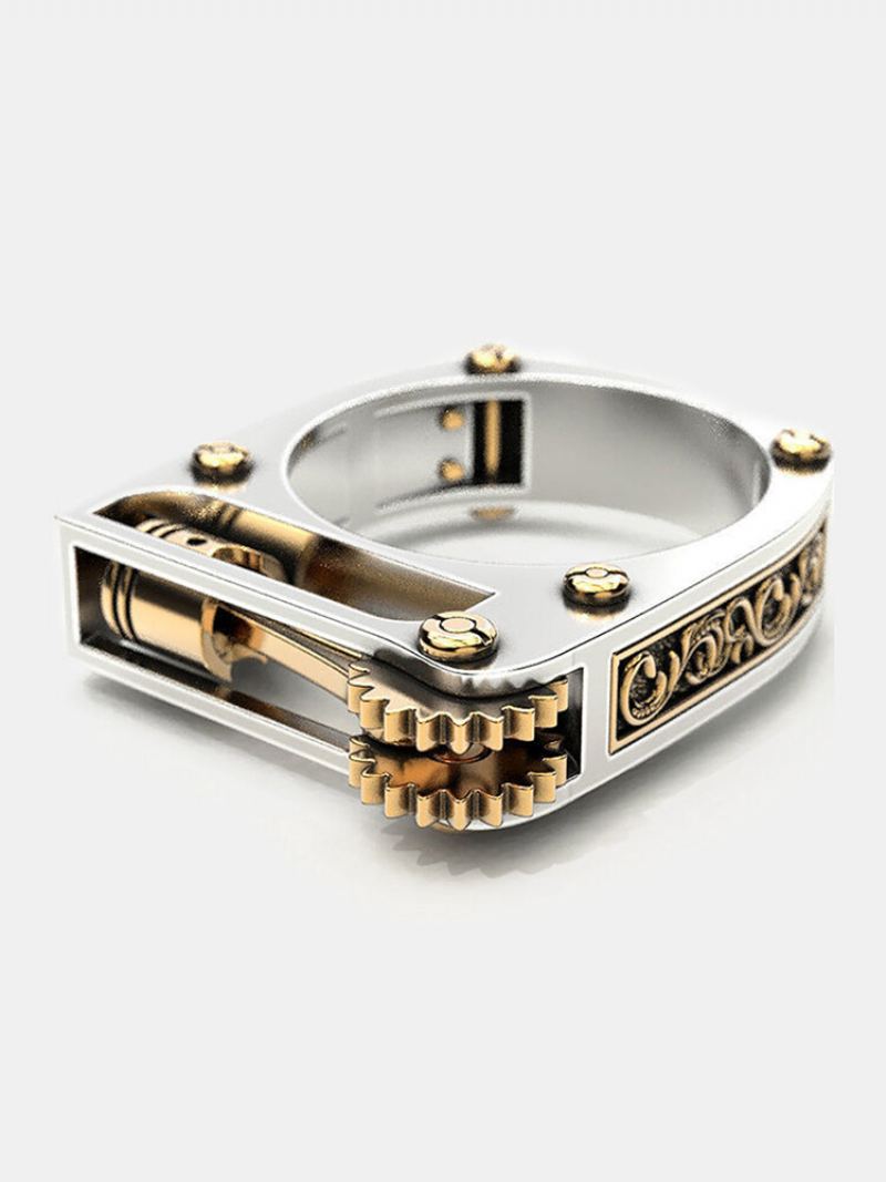 1 Ks Trendy Punk Creative Mechanical Shape Alloy Ring