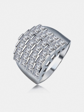 Dámský Luxusní Prsten Big Platinum Zircon Ring