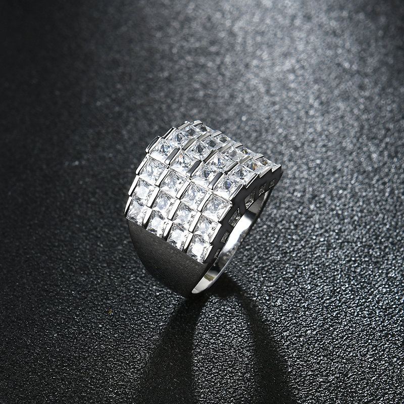 Dámský Luxusní Prsten Big Platinum Zircon Ring