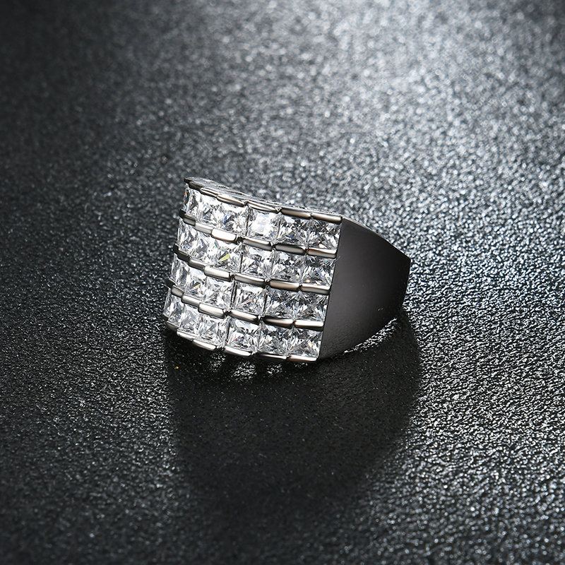 Dámský Luxusní Prsten Big Platinum Zircon Ring