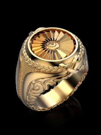 Jassy 1pcs Alloy Retro Punk Creative Metal Turbo 3d Pattern Ring