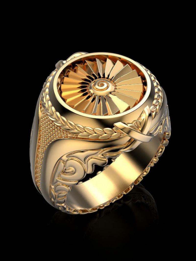 Jassy 1pcs Alloy Retro Punk Creative Metal Turbo 3d Pattern Ring