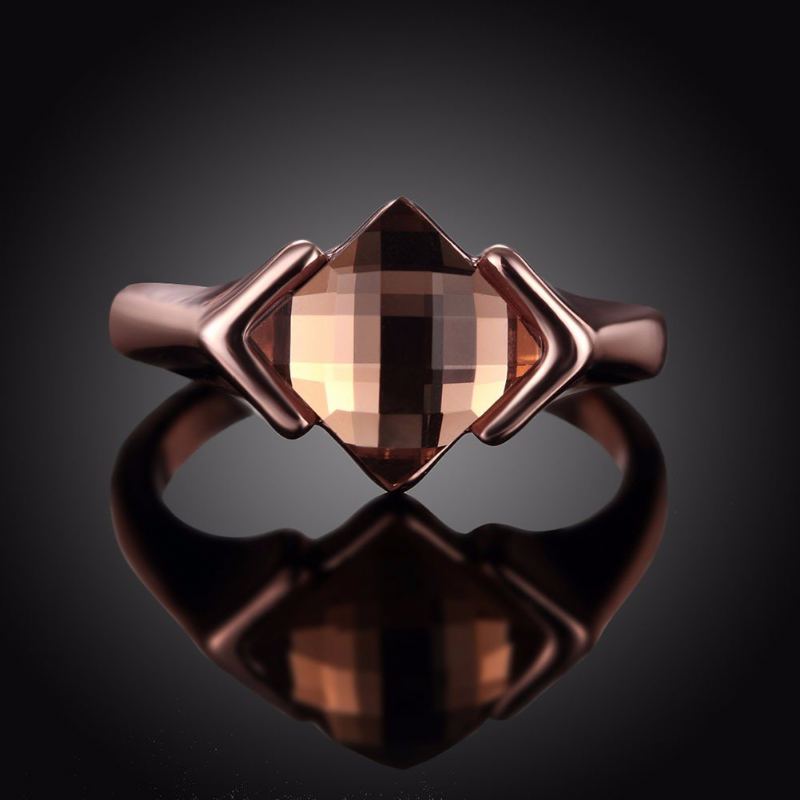 Luxusní Snubní Prsten Alloy Rhombus Glass Crystal Dámský