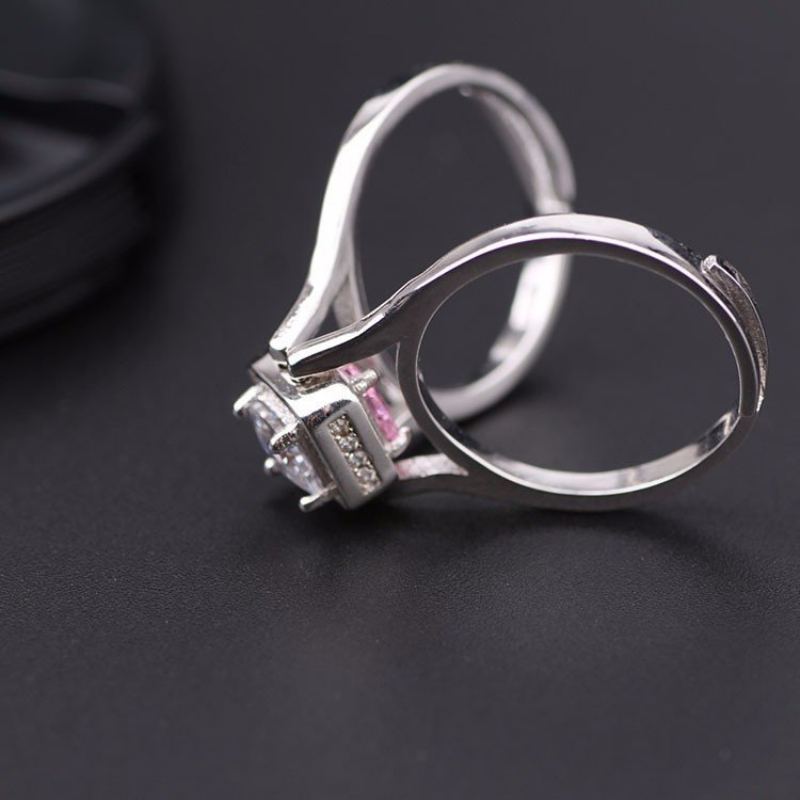 Oboustranný Prsten S925 Silver Sweet Square Zirkon