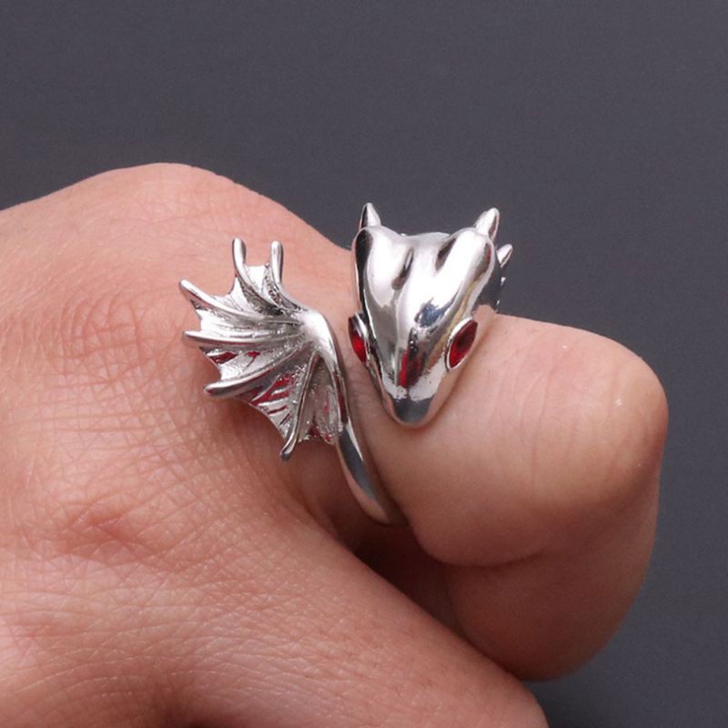 Prsten Ve Stylu Punku Pro Ženy Na Nošení Dárkový Výběr Čistá Měď Výstřední Dámský Ornament Dragon Diamond