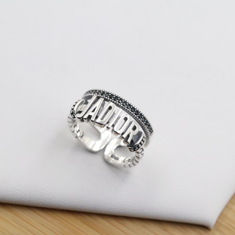 S925 Sterling Silver English Letter Ring Osobnostní Trend Módní Dvojitý Prsten Pro Ženu