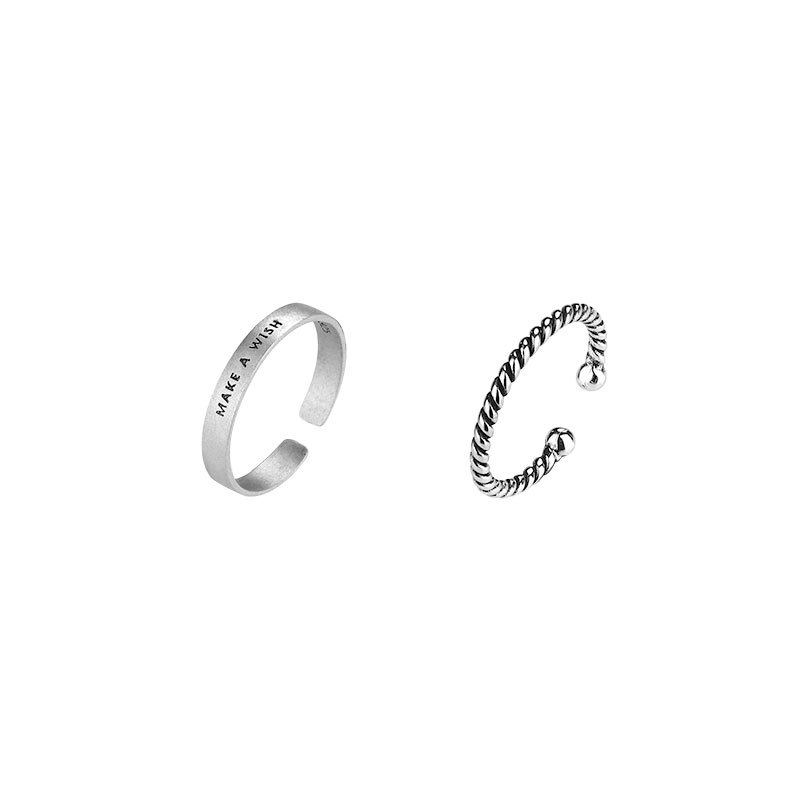 S925 Sterling Silver Letter Ring Dámský Design Sense Ins Simple Fashion Prsten S Indexem