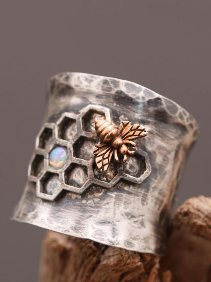 Vintage Vyřezávané Bird Women Ring Bee Honeycomb Šperky Dárek