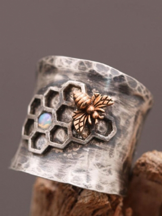 Vintage Vyřezávané Bird Women Ring Bee Honeycomb Šperky Dárek