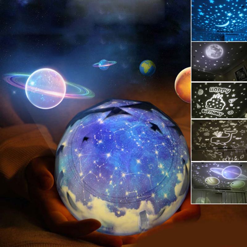 Pretty Starry Sky Ocean Projecting Night Light Rotation Birthday New Year Gift