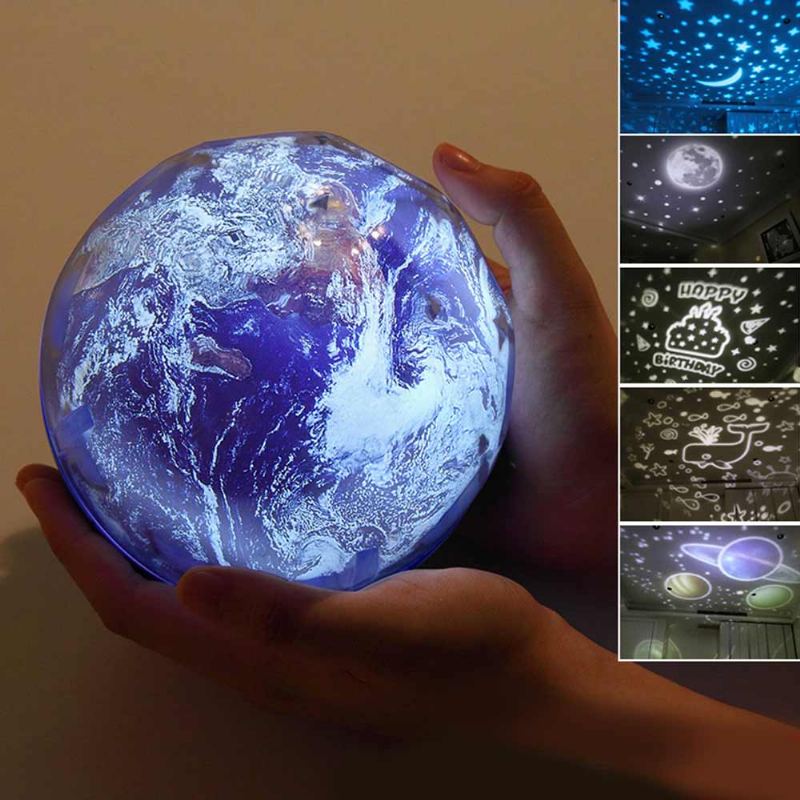 Pretty Starry Sky Ocean Projecting Night Light Rotation Birthday New Year Gift