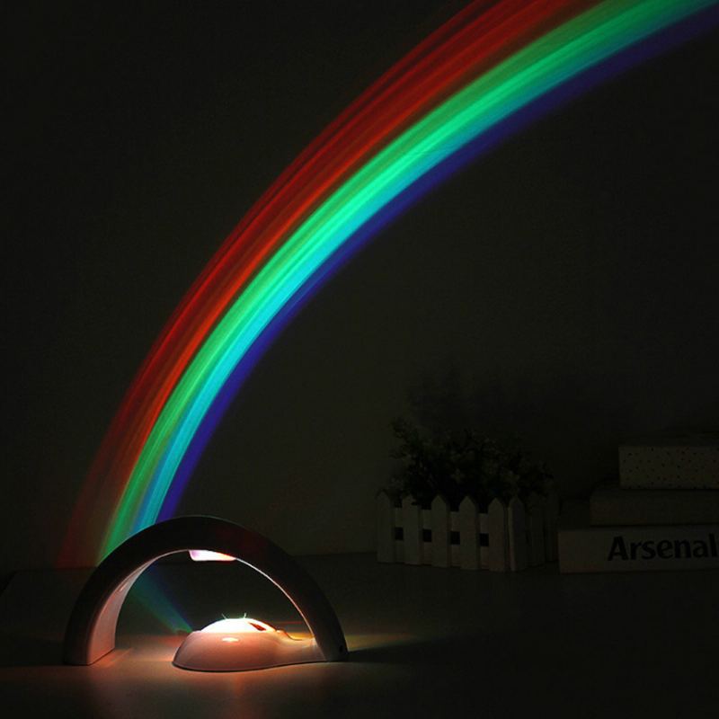 Romantické Noční Světlo Lucky Rainbow Projektorová Lampa 10minutové Automatické Vypnutí Pro Domácí Dekoraci Nebo Dárek Pro Děti