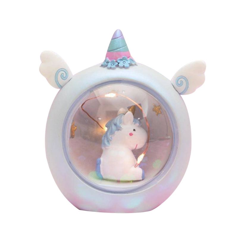 Víla Unicorn Snow Globe Noční Světlo Pro Děti Dívky Vnučky Miminka Dárek K Narozeninám Docela Kreativní Led Jednorožec Křišťálová Koulová Lampa