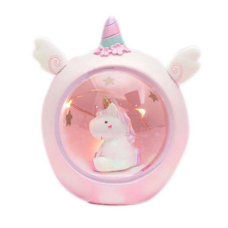 Víla Unicorn Snow Globe Noční Světlo Pro Děti Dívky Vnučky Miminka Dárek K Narozeninám Docela Kreativní Led Jednorožec Křišťálová Koulová Lampa