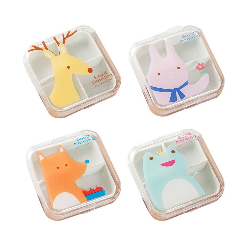 Cartoon Animal Cute Pill Box Nejlepší Cestovní Obal Na Pilulky Pro Každodenní Použití 4 Mřížky