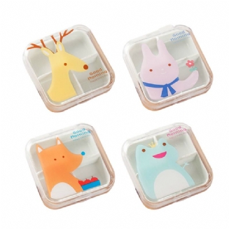 Cartoon Animal Cute Pill Box Nejlepší Cestovní Obal Na Pilulky Pro Každodenní Použití 4 Mřížky