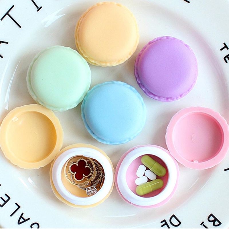 Macaron Medicine Box Pp Přenosný Candy Color Pill Organizér Na Šperky Kreativita Roztomilá Venkovní Krabička Na Pilulky Zásobník Na Tablety