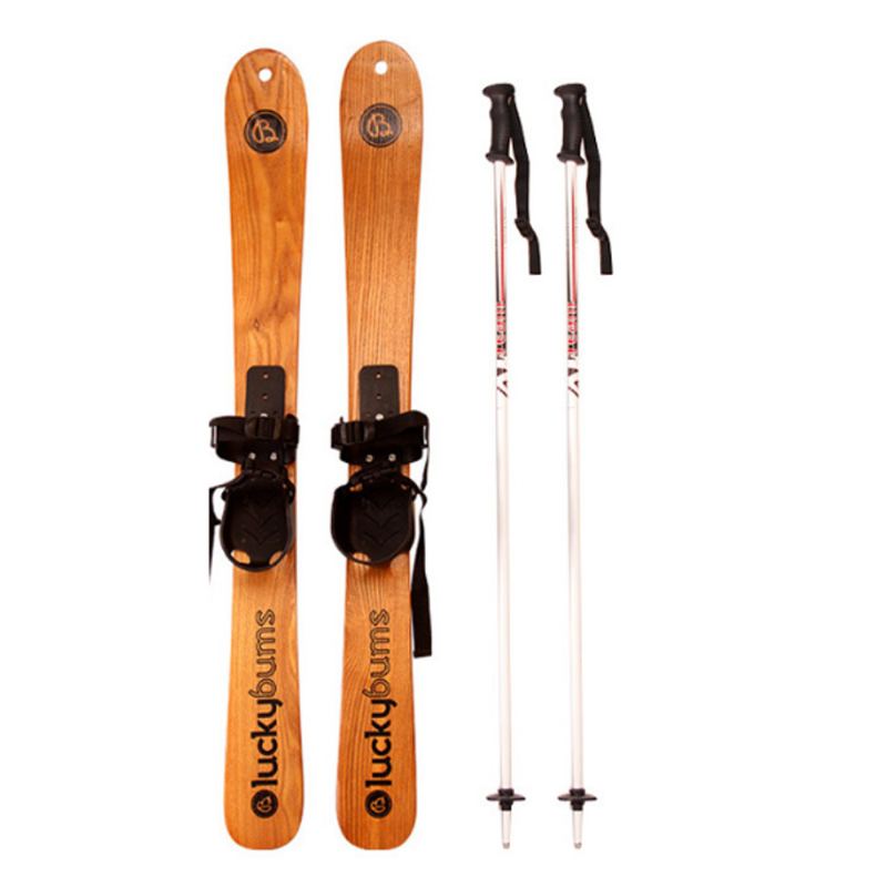 Dvojité Dřevěné Prkno Pro Trénink Venkovního Lyžování Módní Pár Lyží Ash Tree Wood 110 cm Snowboard Outdoorové Sáně