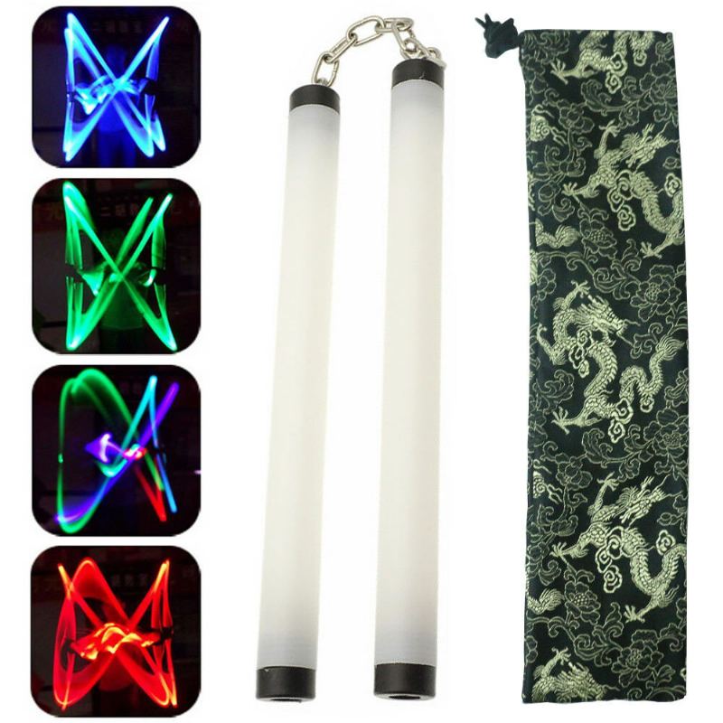 Led Lamp Light Nunchucks Nunchakus Svítící Hůl Cvičení Kung Fu Taneční Doplňky Street Dance Tool