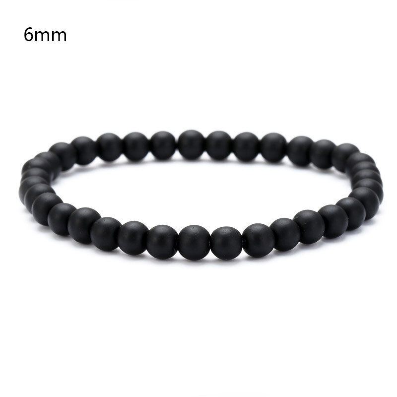 1pc Fashion Men Crystal Beaded Náramek Natural Shining Stone Ountain Black Iron