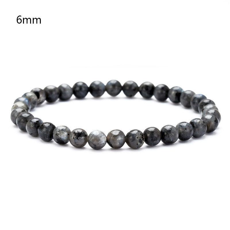 1pc Fashion Men Crystal Beaded Náramek Natural Shining Stone Ountain Black Iron