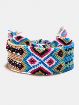 Bohemian Charm Náramek Hand Weave Barevné Střapce Enthic Šperky Ručně Vyrobený Pro Ženy Muži