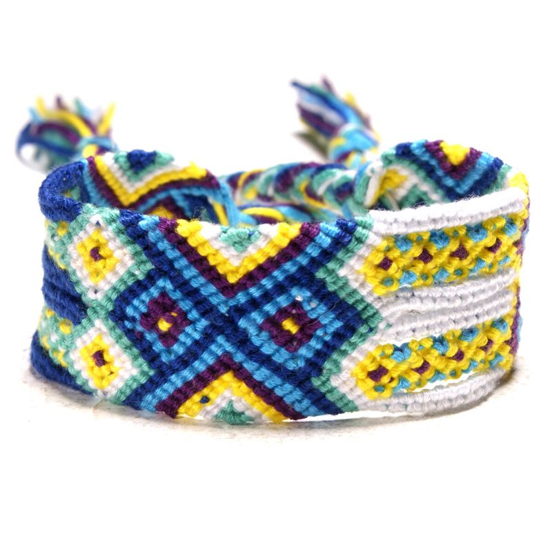 Bohemian Charm Náramek Hand Weave Barevné Střapce Enthic Šperky Ručně Vyrobený Pro Ženy Muži