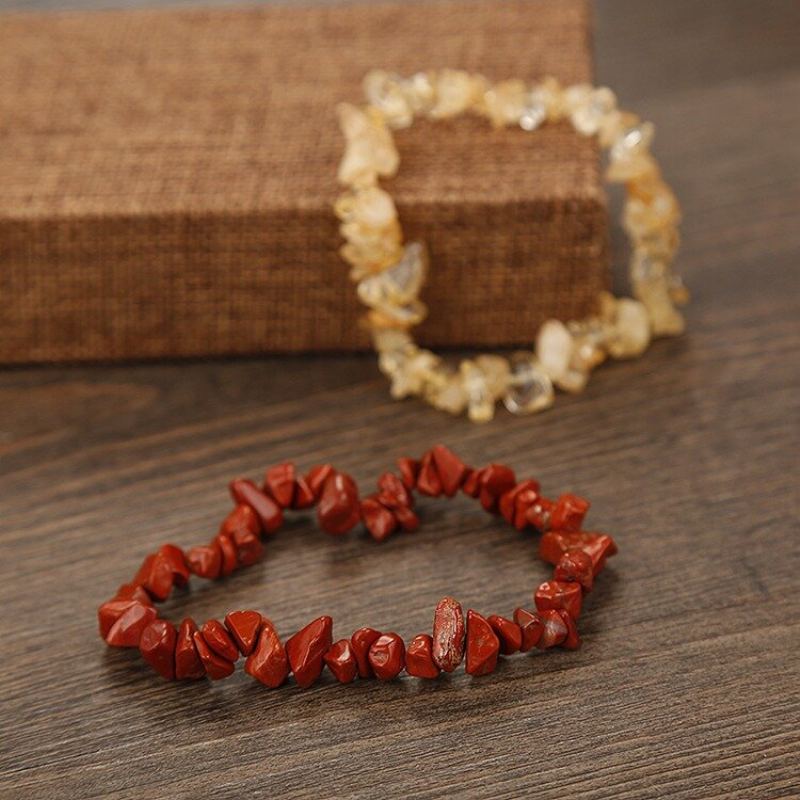 Bohemian Natural Crystal Gravel Náramek Retro Styl Přání Pro Ženy