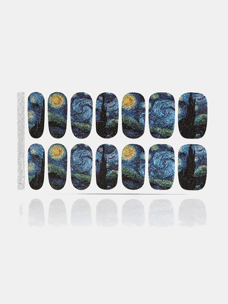 14 Ks/sada Nálepka Na Lak Na Nehty Starry Sky Na Nail Art Decor Full Wraps Manikúra