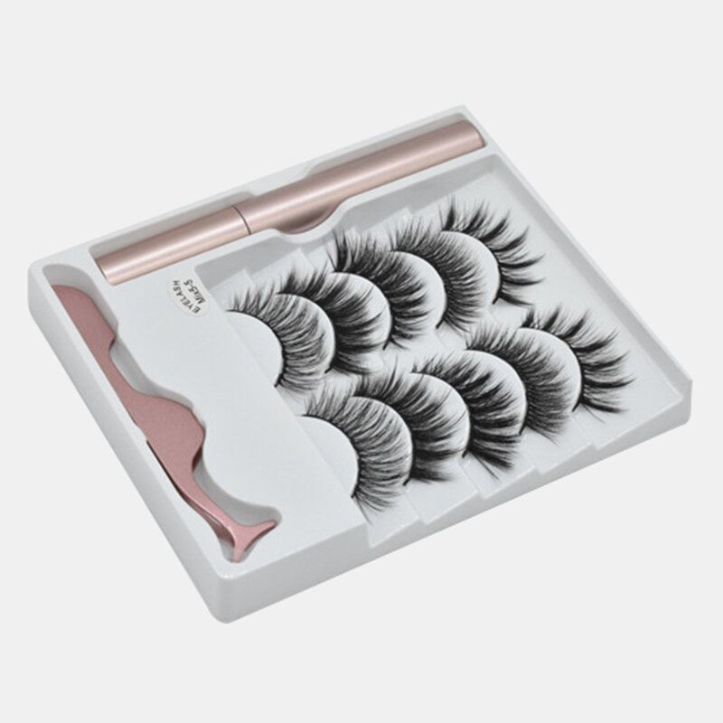 5 Párů Magnetických Umělých Řas Sada Tekutých Očních Linek Magnety Prodlužování Přirozených Řas Trvalý Magnetický Make-up