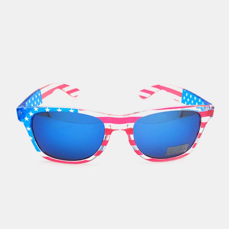 American America Usa Flag Sluneční Brýle Patriotic Clear Frame Classic 80s