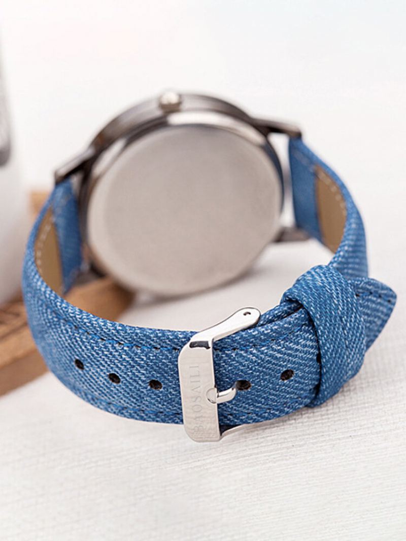 Casual All-match Denim Strap Men Watch Black Horse Desert Dial Dámské Quartz Hodinky