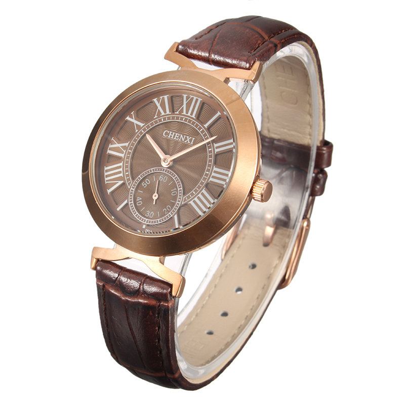 Dámské Kožené Pánské Hodinky Chenxi Unisex Business Casual Watch