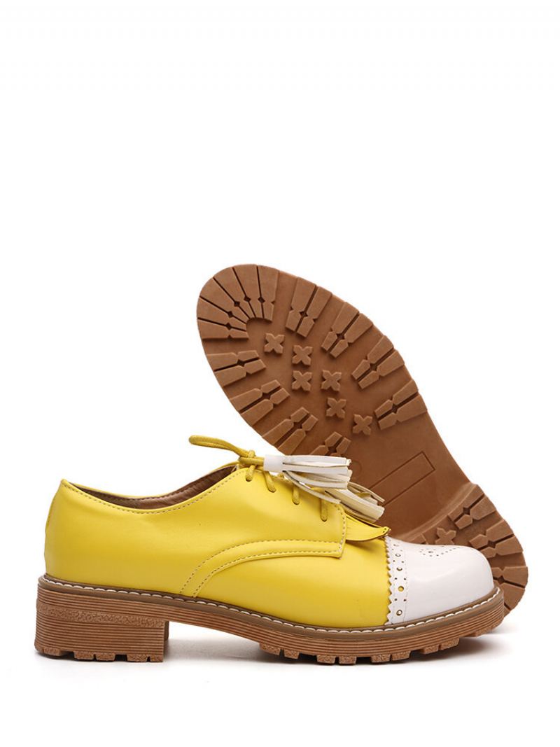 Dámské Střapec Decor Slip Resistant Ležérní Boty Creepers Brogue