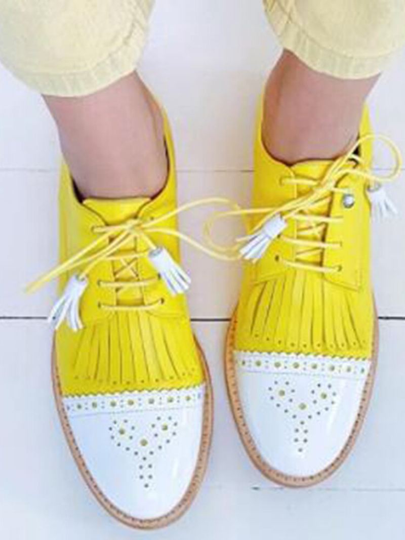 Dámské Střapec Decor Slip Resistant Ležérní Boty Creepers Brogue