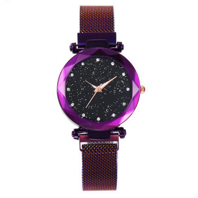 Magnetické Hodinky Lazy Quartz Přeshraniční Výprodej Starry Star Rhinestone Vibrato Sky