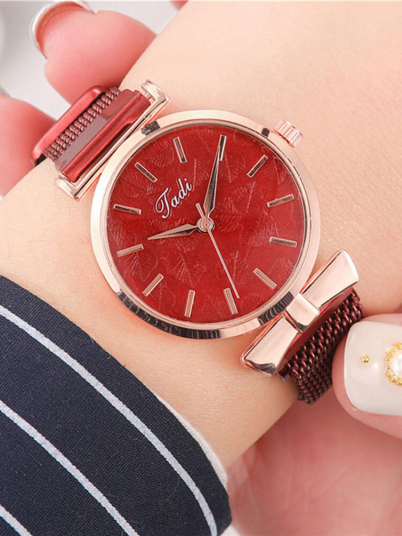 Módní Elegantní Dámské Hodinky Alloy Mesh Band Číselník Čísel Rose Gold Case Quartz Watch