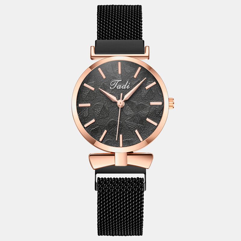 Módní Elegantní Dámské Hodinky Alloy Mesh Band Číselník Čísel Rose Gold Case Quartz Watch