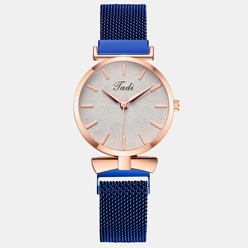 Módní Elegantní Dámské Hodinky Alloy Mesh Band Číselník Čísel Rose Gold Case Quartz Watch