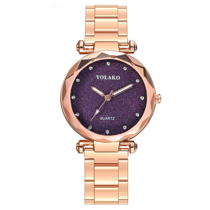 Módní Hodinky Quartz Watch Strarry Night Women Nerezové Diamantové