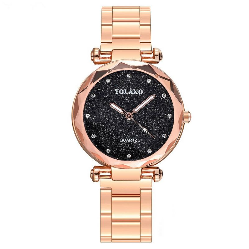 Módní Hodinky Quartz Watch Strarry Night Women Nerezové Diamantové