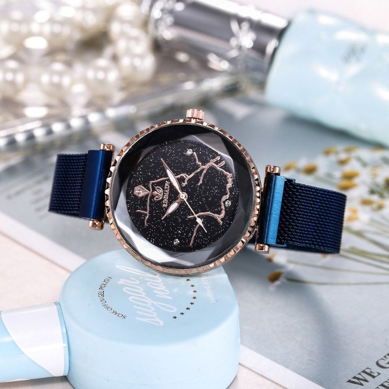 Módní Hodinky Starry Sky Quartz Watch Nerezové S Magnetem Pro Ženy Vodotěsné