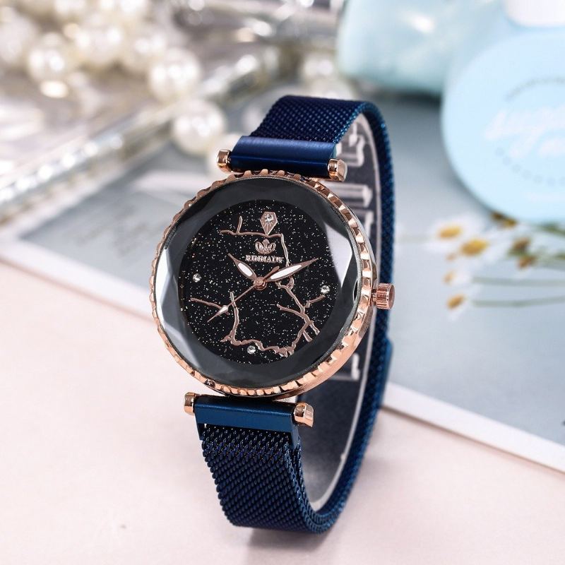 Módní Hodinky Starry Sky Quartz Watch Nerezové S Magnetem Pro Ženy Vodotěsné