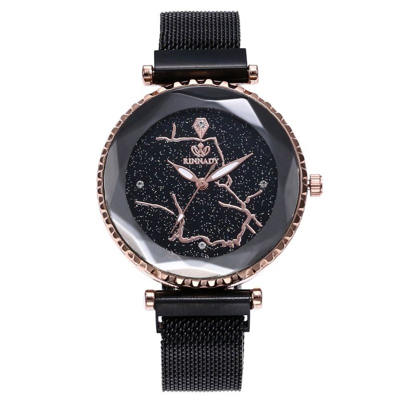 Módní Hodinky Starry Sky Quartz Watch Nerezové S Magnetem Pro Ženy Vodotěsné