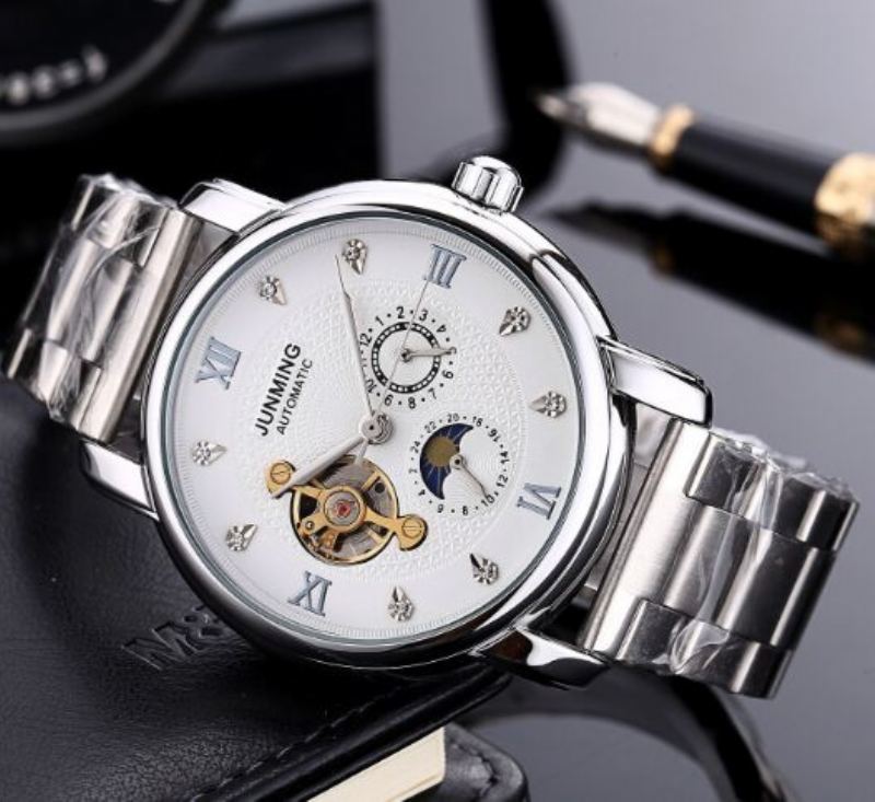 Nový Trendový Pětijehličkový Dutý Pánský Řemínek Tourbillon High-end Diamantové Automatické Mechanické Pánské Hodinky