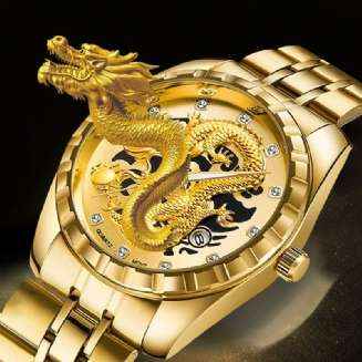 Pánské Sportovní Hodinky 2023 Top Značka Luxury Gold Dragon Velké Náramkové Man Quartz Luxusní Místní Tycoon