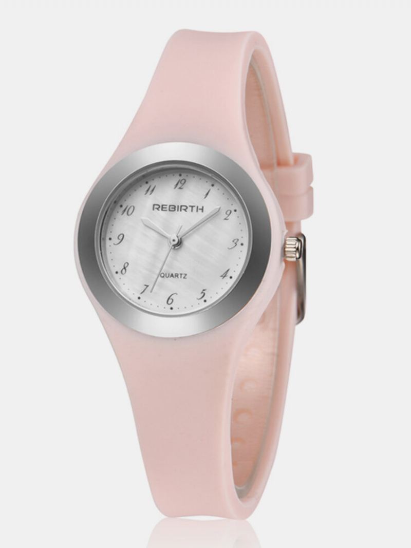 Trendy Jelly Silikonové Dámské Hodinky Princess Pink Quartz Watch Vodotěsné Kulaté