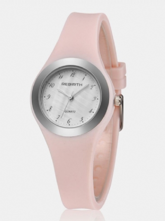 Trendy Jelly Silikonové Dámské Hodinky Princess Pink Quartz Watch Vodotěsné Kulaté