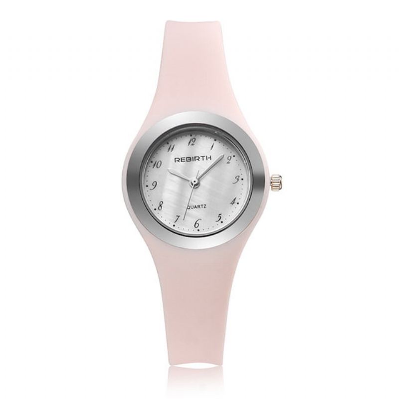 Trendy Jelly Silikonové Dámské Hodinky Princess Pink Quartz Watch Vodotěsné Kulaté